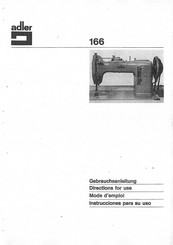 Adler 166 Gebrauchsanleitung