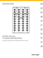 Behringer SYSTEM 100 Serie Kurzanleitung
