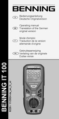 Benning IT 100 Bedienungsanleitung