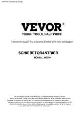 VEVOR MD750 Bedienungsanleitung