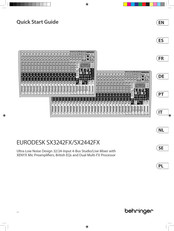 Behringer EURODESK SX2442FX Schnellstartanleitung