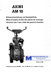 AEBI AM 10 Gebrauchsanleitung Und Ersatzteilliste