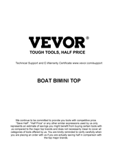 VEVOR 3 BOW BIMINI Bedienungsanleitung