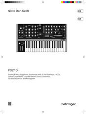 Behringer POLY D Schnellstartanleitung