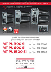 Buttner Elektronik MT PL 1500 SI Montage- Und Bedienungsanleitung