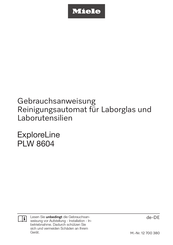 Miele ExploreLine PLW 8604 Gebrauchsanweisung