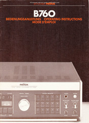 Revox B760 Bedienungsanleitung