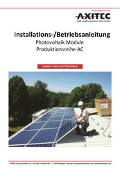 AXITEC AXIworldpremium AC-300M mono Installations-/Betriebsanleitung