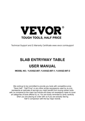 Vevor YJXXGZ-007 Benutzerhandbuch