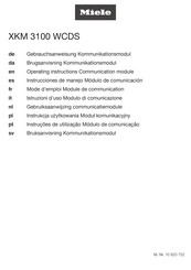 Miele XKM 3100 WCDS Gebrauchsanweisung