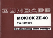 Zundapp 460-090 Bedienung Und Pflege