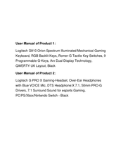Logitech G910 ORION SPECTRUM Installationshandbuch
