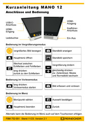 Reinecker MANO 12 Kurzanleitung
