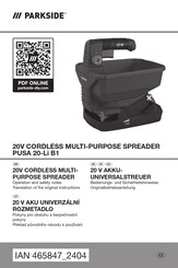 Parkside PUSA 20-Li B1 Bedienungs- Und Sicherheitshinweise Originalbetriebsanleitung