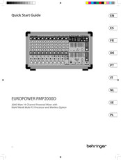 Behringer EUROPOWER PMP2000D Schnellstartanleitung