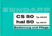 Zundapp Enduro-Mokick hai 50 448-111 Bedienung Und Pflege