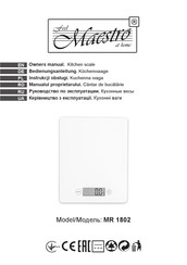 Maestro MR 1802 Bedienungsanleitung