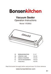 BonsenKitchen VS3802 Bedienungsanleitung