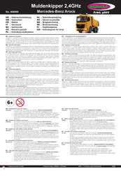 Jamara Muldenkipper 2,4GHz Mercedes-Benz Arocs Gebrauchsanleitung