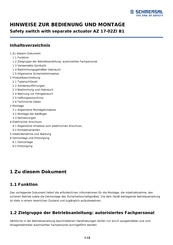 schmersal AZ 17-02ZI B1 Bedienung Und Montage