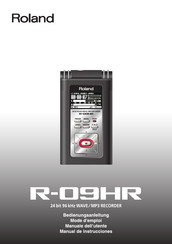 Roland R-09HR Bedienungsanleitung