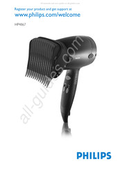 Philips Salon Dry 'n Straight HP4867 Bedienungsanleitung