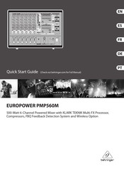 Behringer EUROPOWER PMP560M Schnellstartanleitung