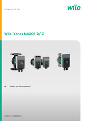 Wilo Yonos MAXO-D Einbau- Und Betriebsanleitung