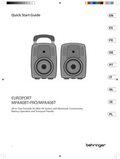 Behringer EUROPORT MPA40BT Schnellstartanleitung