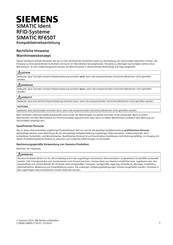 Siemens SIMATIC RF650T Kompaktbetriebsanleitung