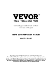 Vevor BS-85 Anweisunghandbuch