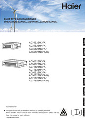 Haier AD71S2SM3FA Bedienungsanleitung Und Installationsanleitung