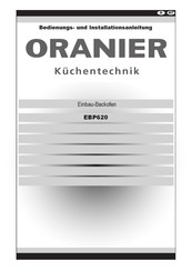 Oranier EBP620 Bedienungs- Und Installationsanleitung