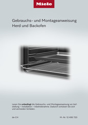 Miele H 2456-60 B Gebrauchs- Und Montageanweisung