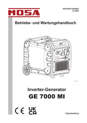 Mosa GE 7000 MI Betriebs- Und Wartungshandbuch