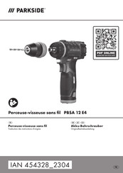 Parkside PBSA 12 E4 Originalbetriebsanleitung
