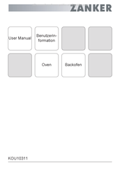 ZANKER KOU10311 Benutzerinformation