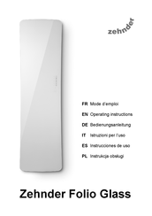 Zehnder Folio Glass FZW-180-042/D Bedienungsanleitung