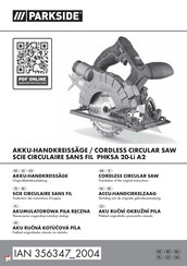 Parkside PHKSA 20-Li A2 Originalbetriebsanleitung
