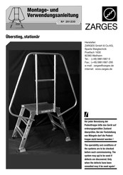 ZARGES Z 600 S-PLUS Montage- Und Verwendungsanleitung