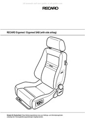 RECARO Ergomed SAB Bedienungsanleitung