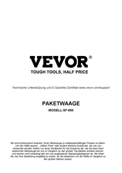 Vevor SF-890 Bedienungsanleitung