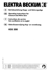 Elektra Beckum KGS 300 Betriebsanleitung