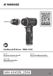 Parkside PBSA 12 E4 Originalbetriebsanleitung
