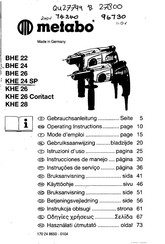 Metabo KHE 24 SP Gebrauchsanleitung