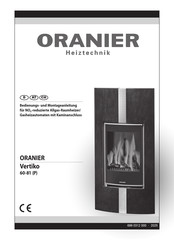 Oranier Artemis Vertiko 60-8 Serie Bedienungs- Und Montageanleitung