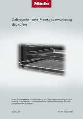 Miele H 7840 BP Gebrauchs- Und Montageanweisung