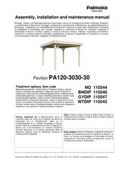 Lemeks Palmako PA120-3030-30 Montage-, Aufbau- Und Wartungsanleitung