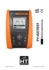 Ht Instruments PV-ISOTEST Bedienungsanleitung