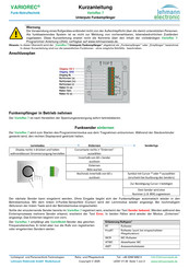 Lehmann electronic VARIOREC 7 Kurzanleitung